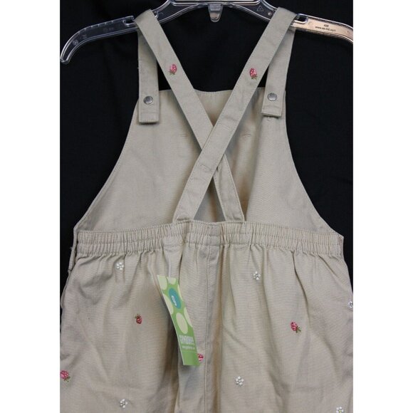 NWT 2004 Gymboree Strawberry Patch Khaki Overalls 3T Flower Embroidered Pants - Picture 7 of 10